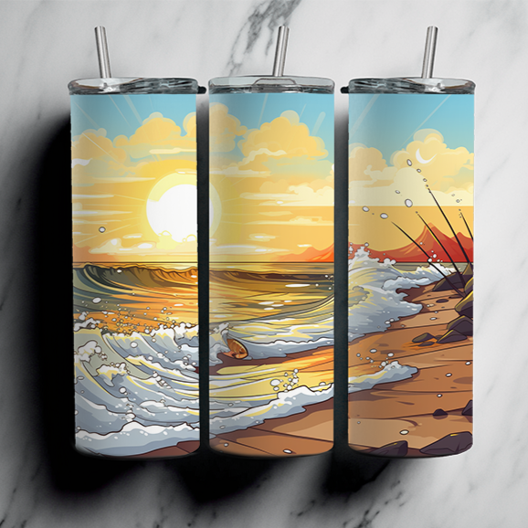60 Beach Sublimation Tumbler Images Bundle 20 oz