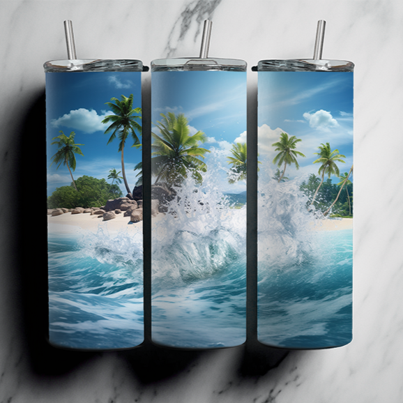 60 Beach Sublimation Tumbler Images Bundle 20 oz