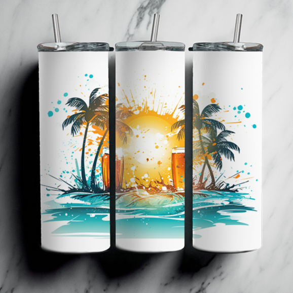 60 Beach Sublimation Tumbler Images Bundle 20 oz