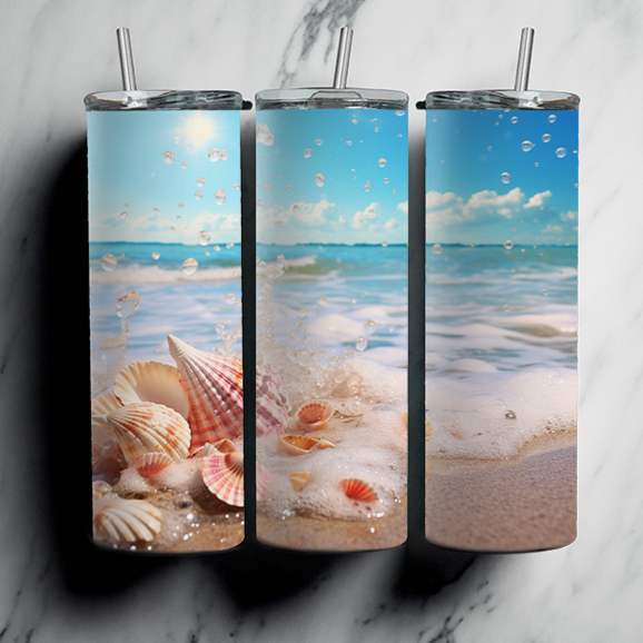 60 Beach Sublimation Tumbler Images Bundle 20 oz