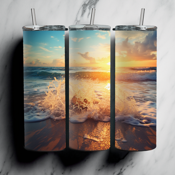 60 Beach Sublimation Tumbler Images Bundle 20 oz