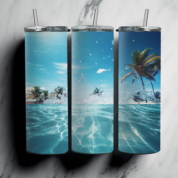 60 Beach Sublimation Tumbler Images Bundle 20 oz