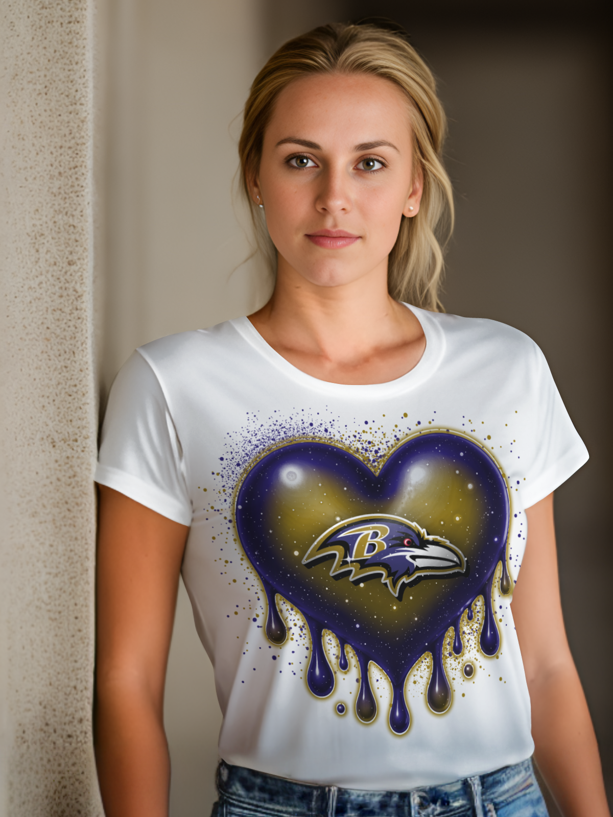 HeartDrip Football Sublimation/DTF T-Shirt Images