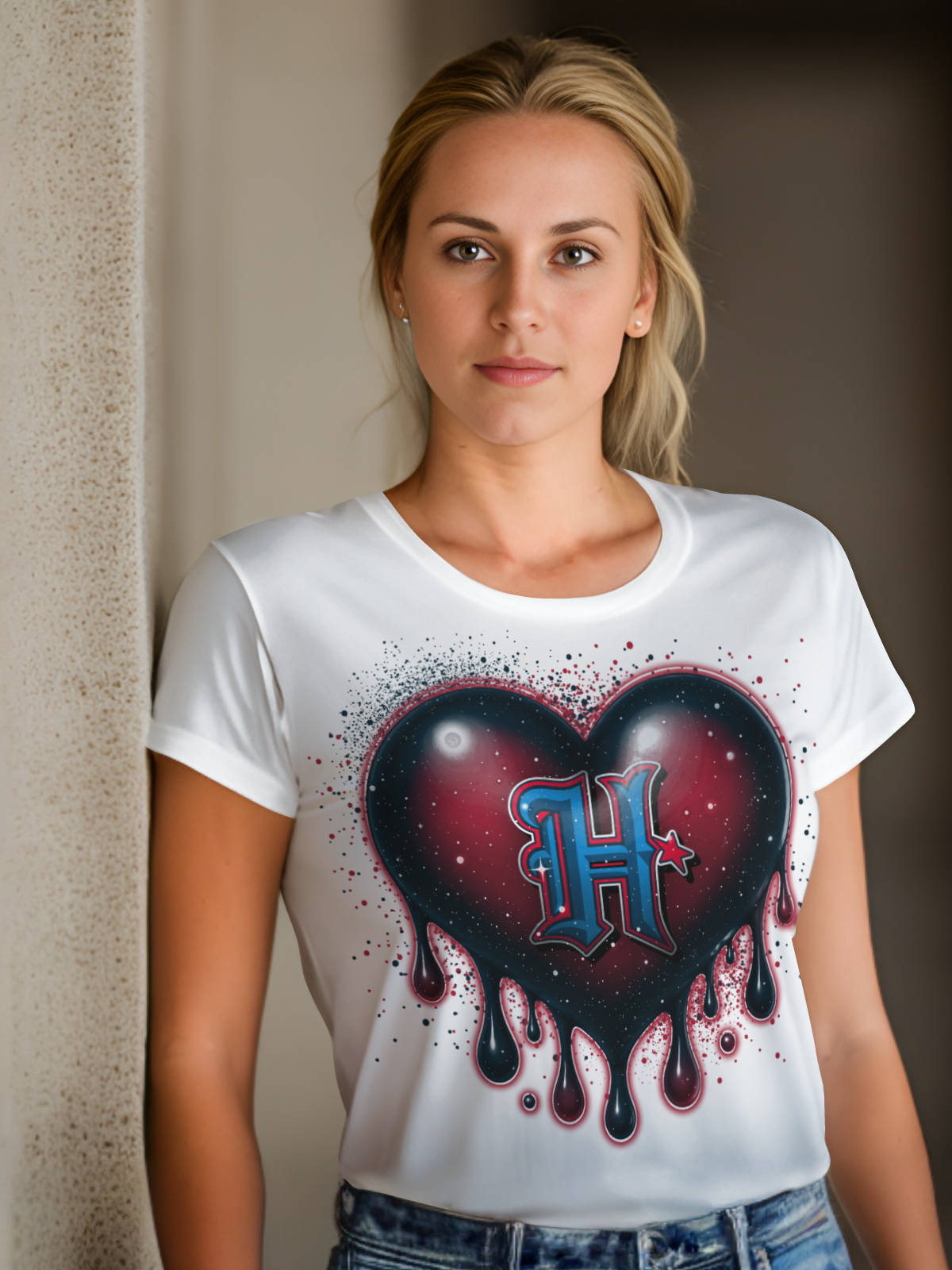 HeartDrip Football Sublimation/DTF T-Shirt Images