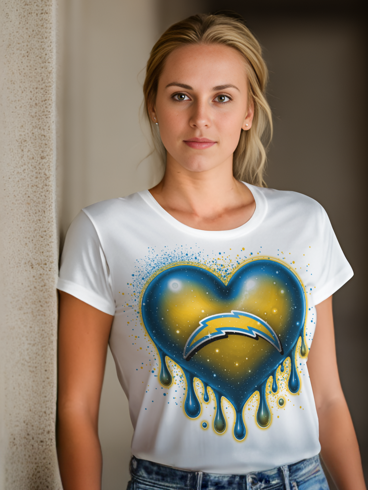 HeartDrip Football Sublimation/DTF T-Shirt Images