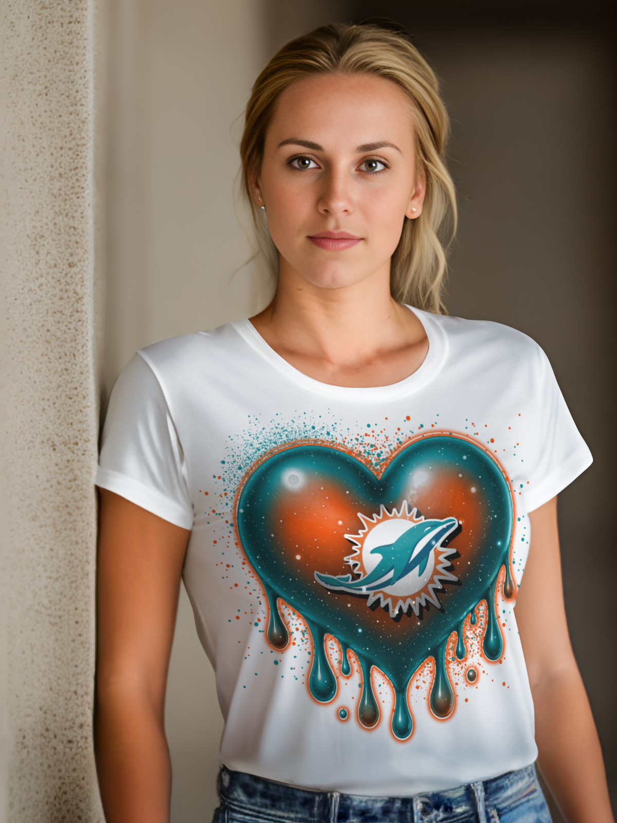 HeartDrip Football Sublimation/DTF T-Shirt Images