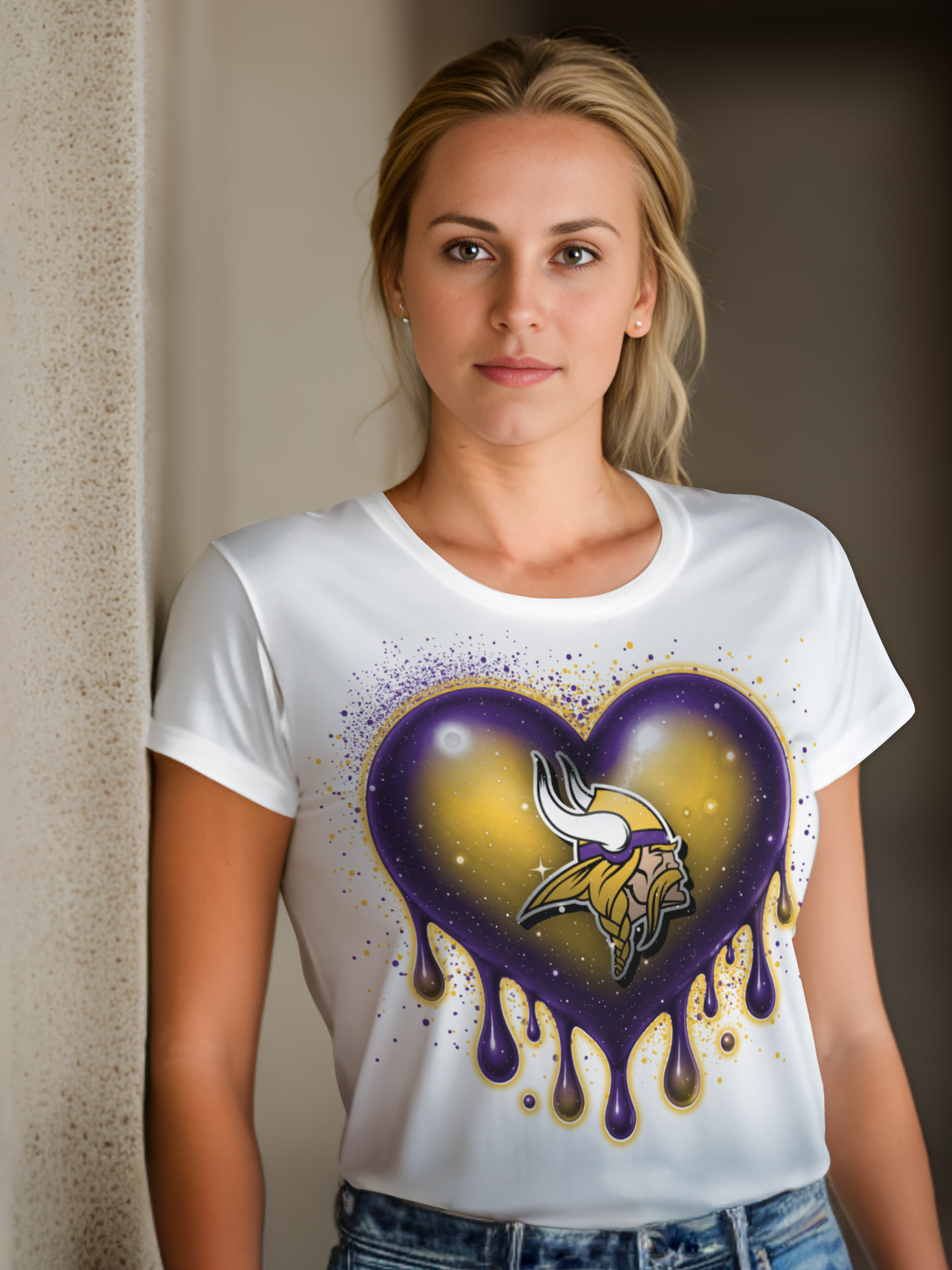 HeartDrip Football Sublimation/DTF T-Shirt Images