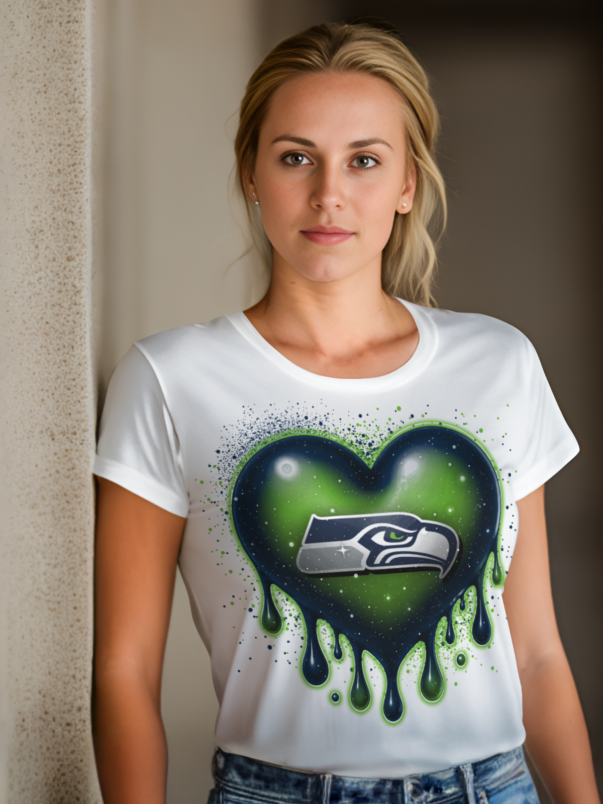 HeartDrip Football Sublimation/DTF T-Shirt Images