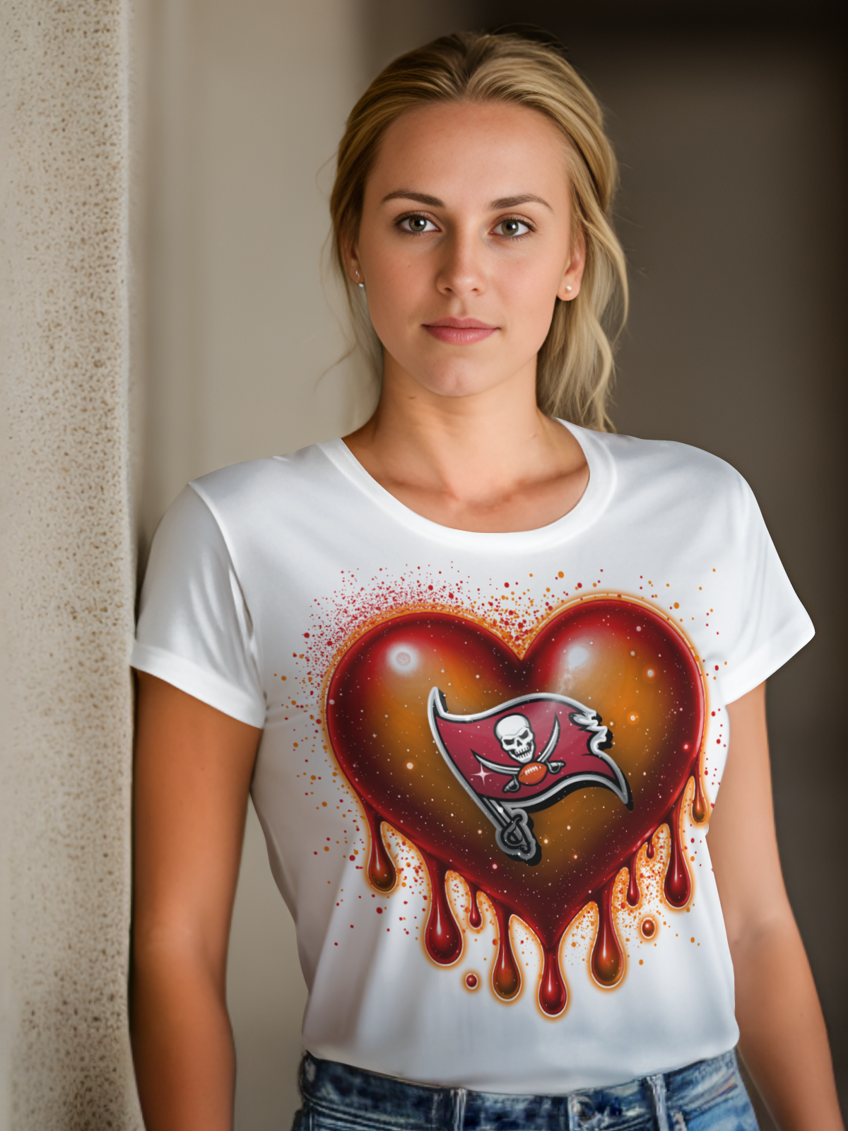 HeartDrip Football Sublimation/DTF T-Shirt Images