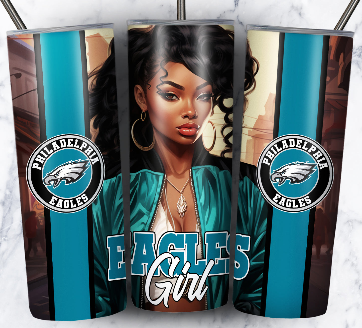 Girl Football 20oz Sublimation Tumbler Image