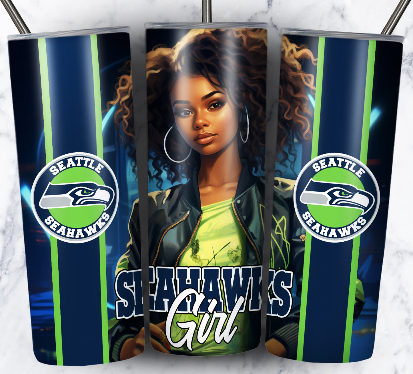 Girl Football 20oz Sublimation Tumbler Image