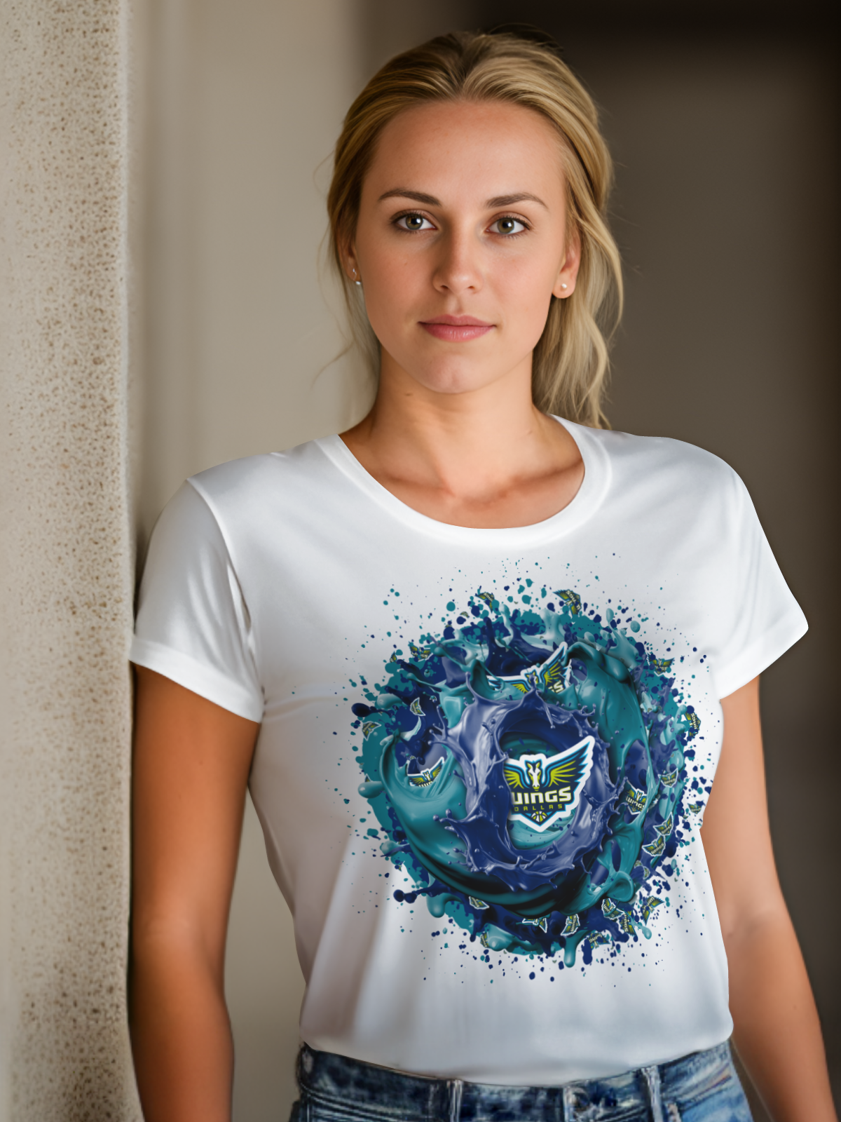 Women's Splatter Basketball Sublimation/DTF T-shirt Images