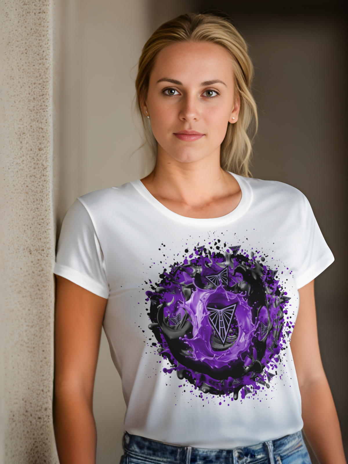 Women's Splatter Basketball Sublimation/DTF T-shirt Images