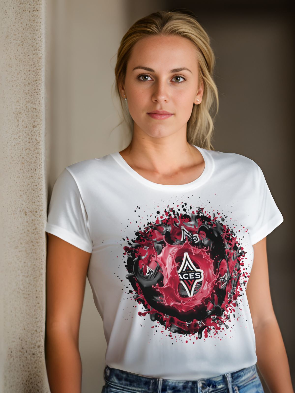 Women's Splatter Basketball Sublimation/DTF T-shirt Images