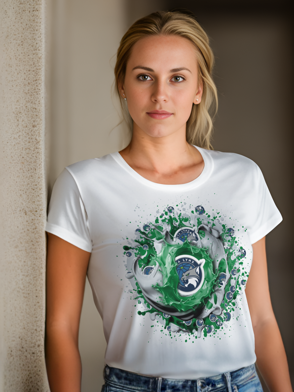 Women's Splatter Basketball Sublimation/DTF T-shirt Images