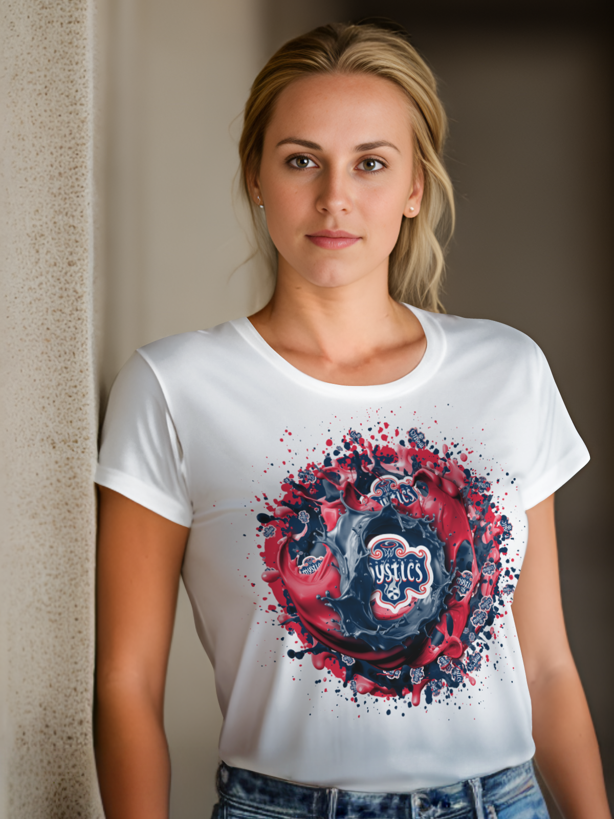 Women's Splatter Basketball Sublimation/DTF T-shirt Images