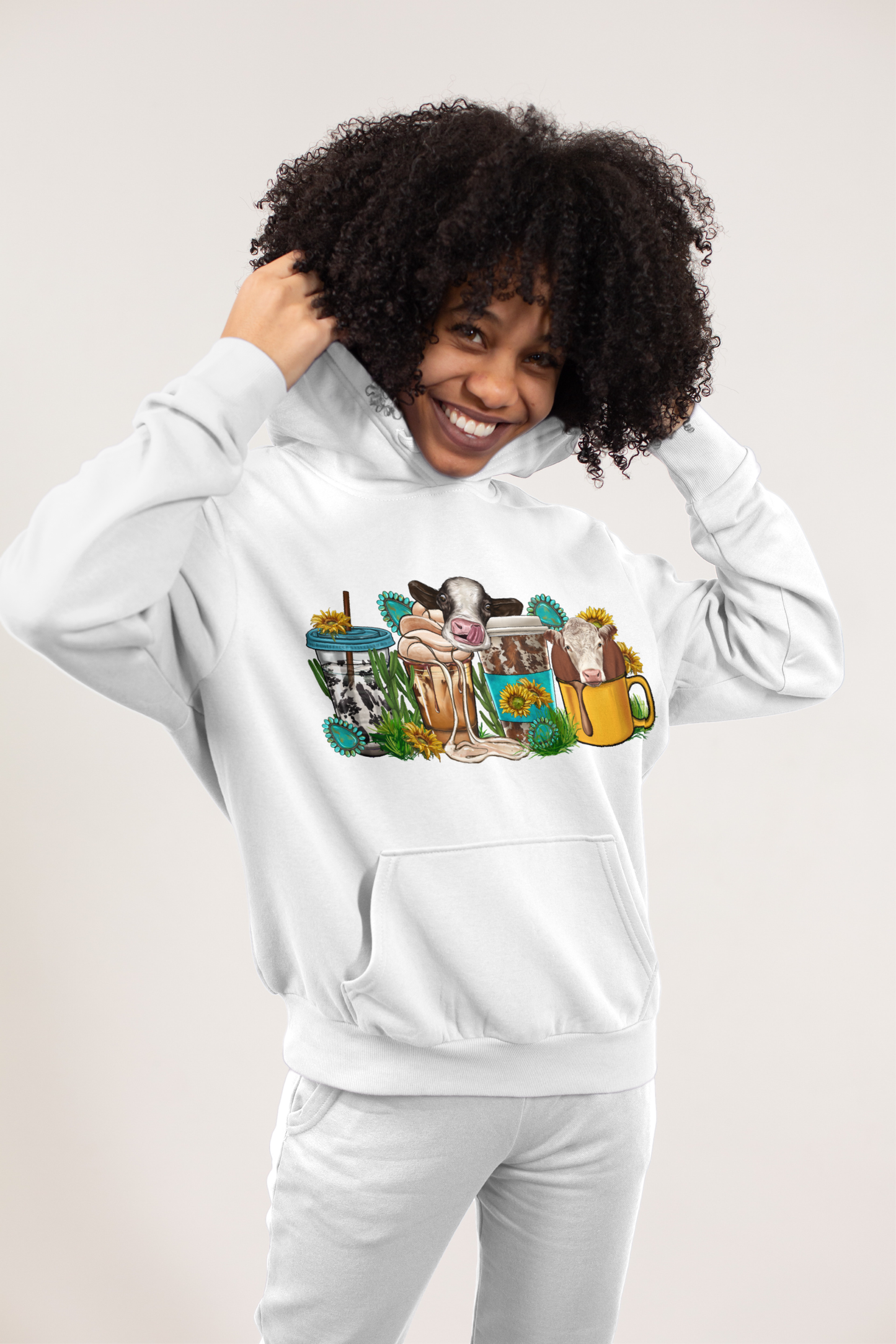 Cow Coffee T-shirt Image DTF, Sublimation
