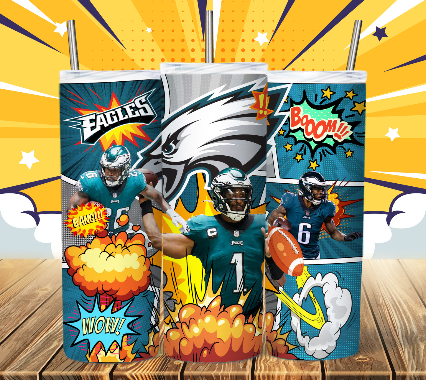 Football 20oz Sublimation Tumbler Image