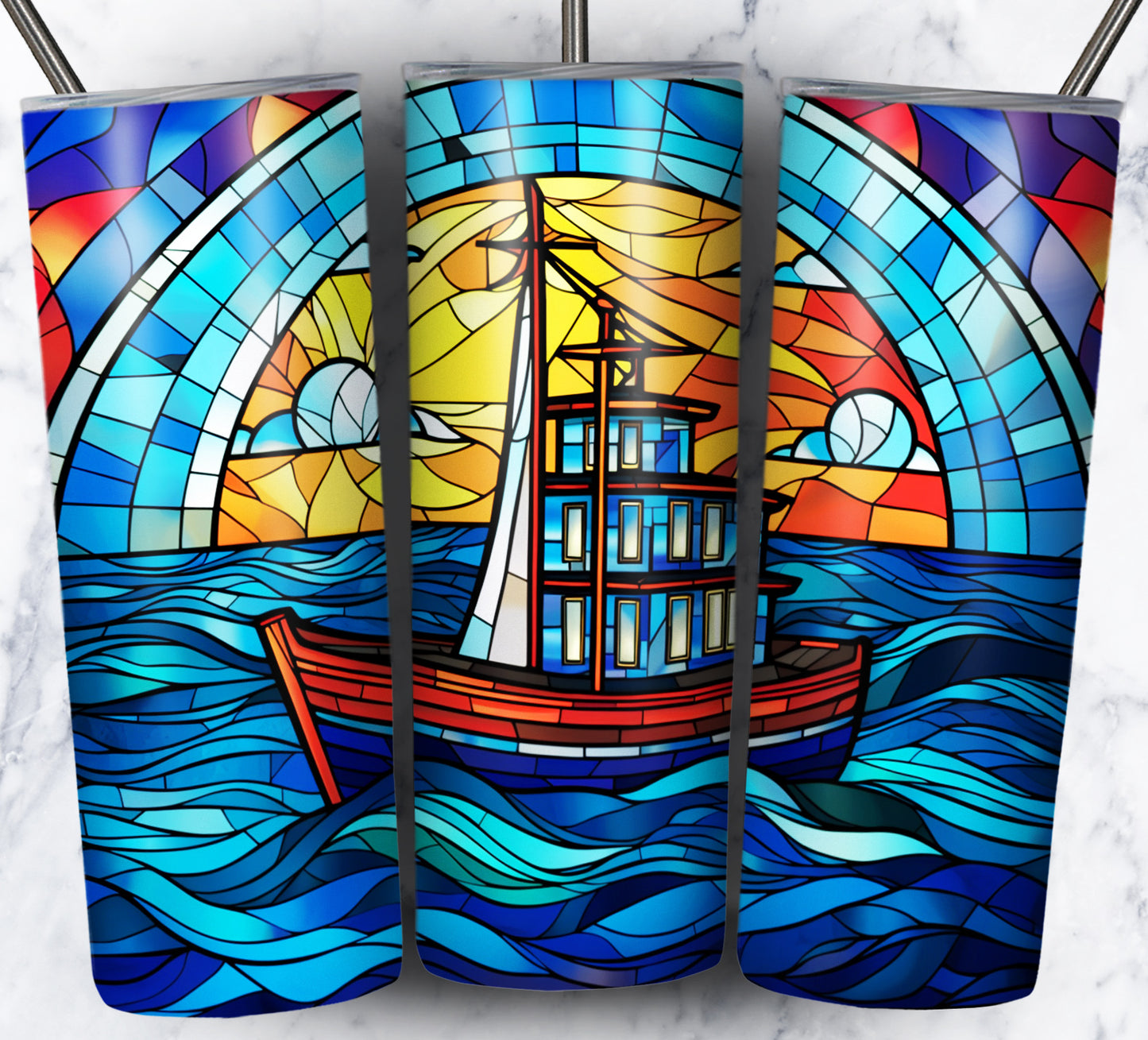40+ Stain Glass Work Vehicles Sublimation 20oz Images Bundle
