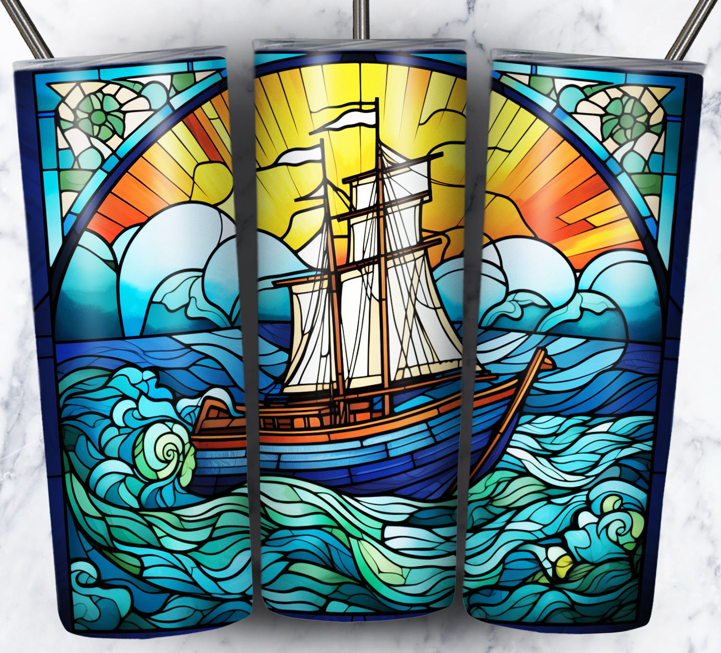 40+ Stain Glass Work Vehicles Sublimation 20oz Images Bundle