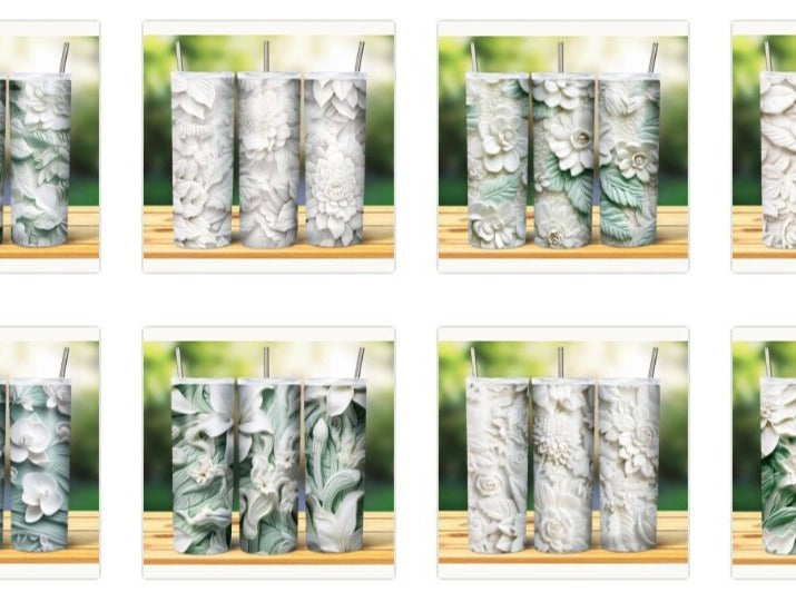 3D Flower Sublimation 20oz Images Bundle