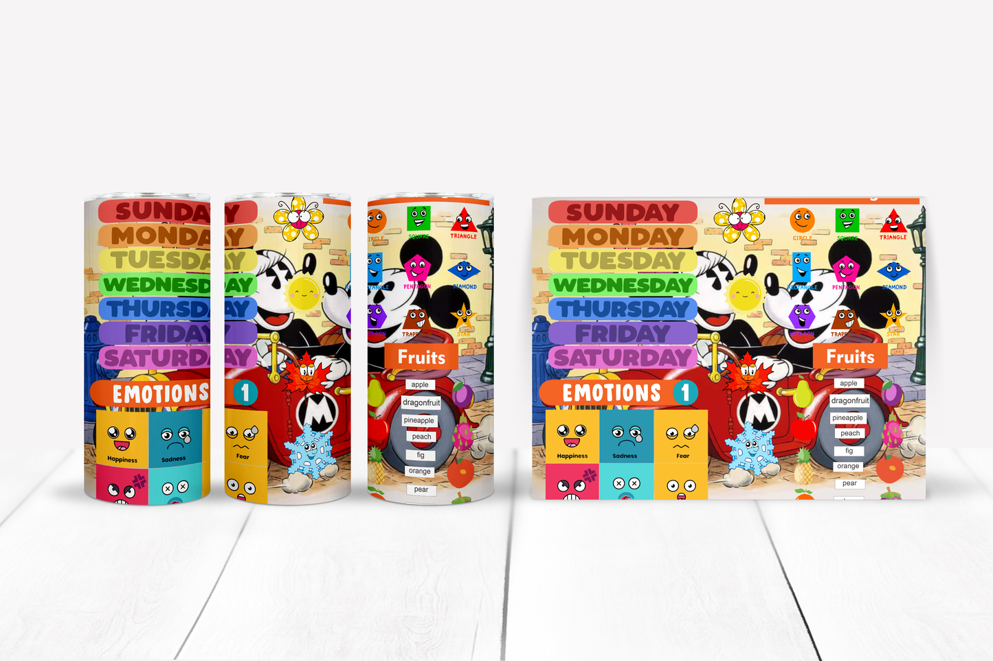 Learning Sublimation Kids 12/15 oz Tumbler/Sippy Cup Image Bundle