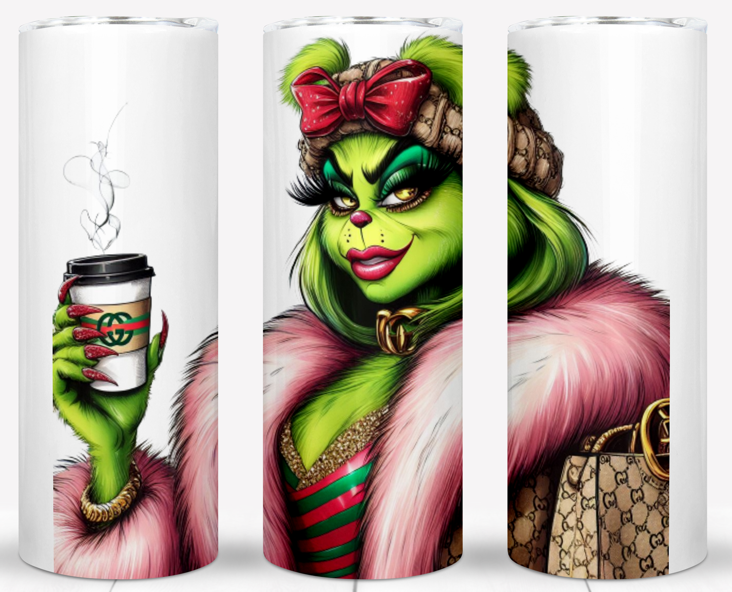 30+ Christmas Brand Grinch Sublimation 20oz Tumbler Images Bundle