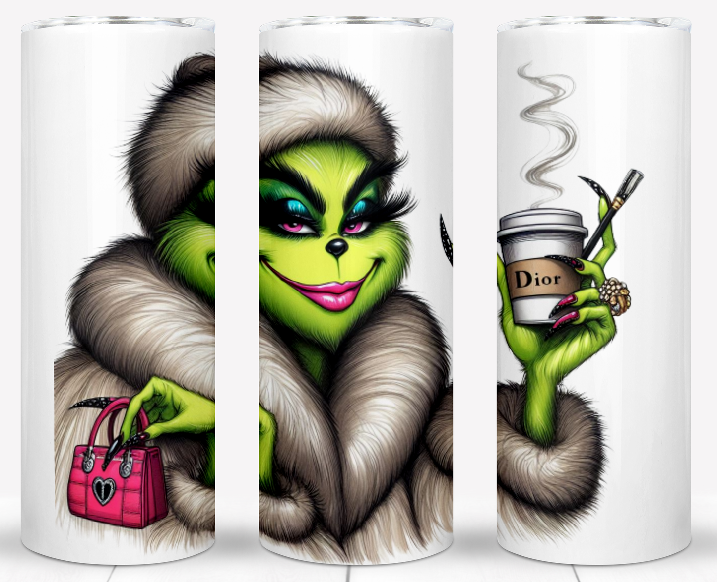 30+ Christmas Brand Grinch Sublimation 20oz Tumbler Images Bundle