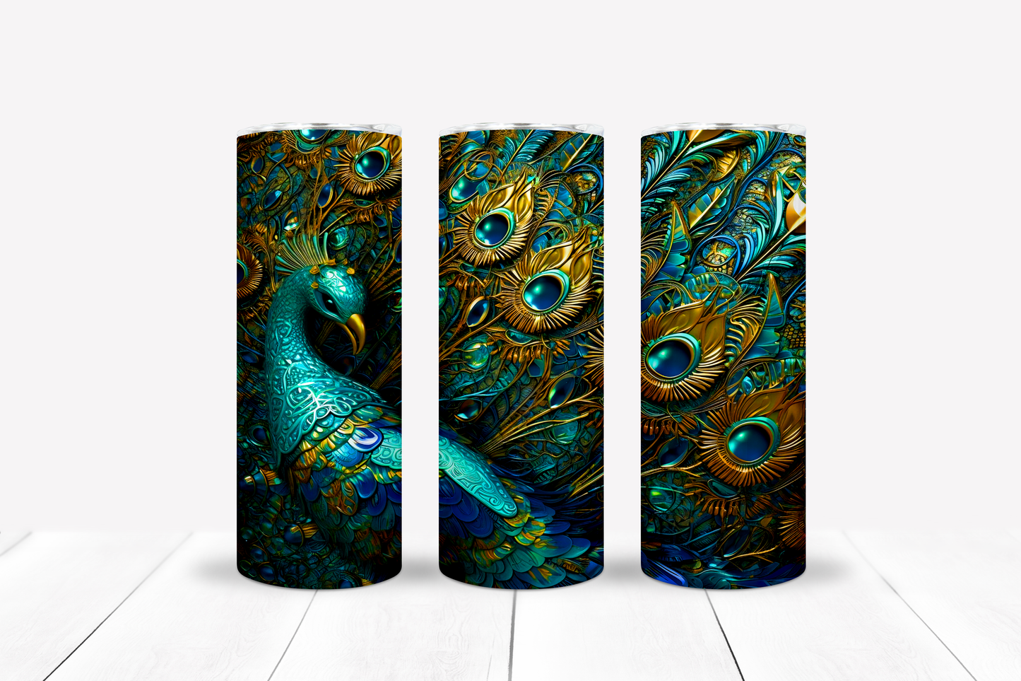 Peacock 20oz Sublimation Tumbler Image Bundle