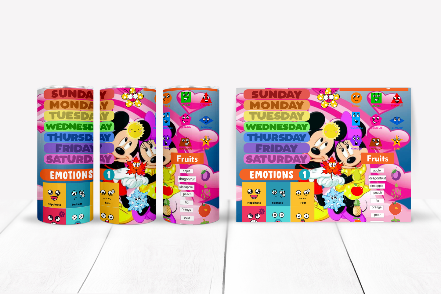 Learning Sublimation Kids 12/15 oz Tumbler/Sippy Cup Image Bundle