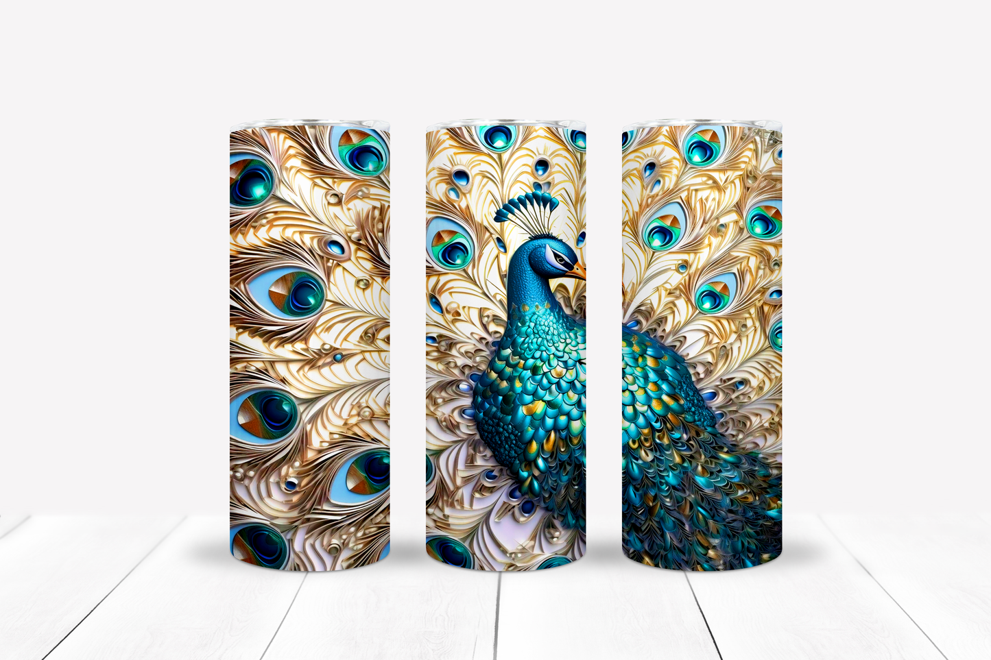 Peacock 20oz Sublimation Tumbler Image Bundle