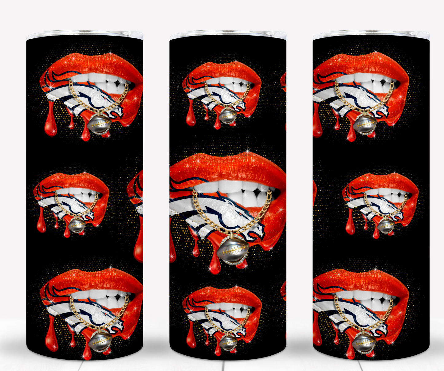 Lips Football 20oz Sublimation Tumbler Image