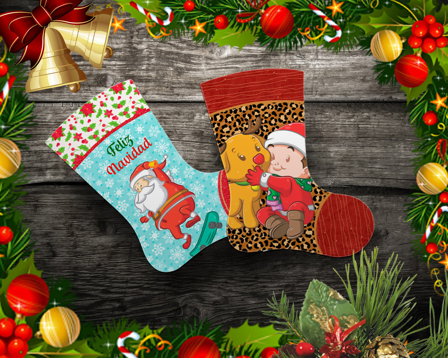 Christmas Sublimation Stocking Images Bundle