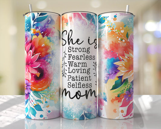 Mom Floral 20oz Sublimation Tumbler Image