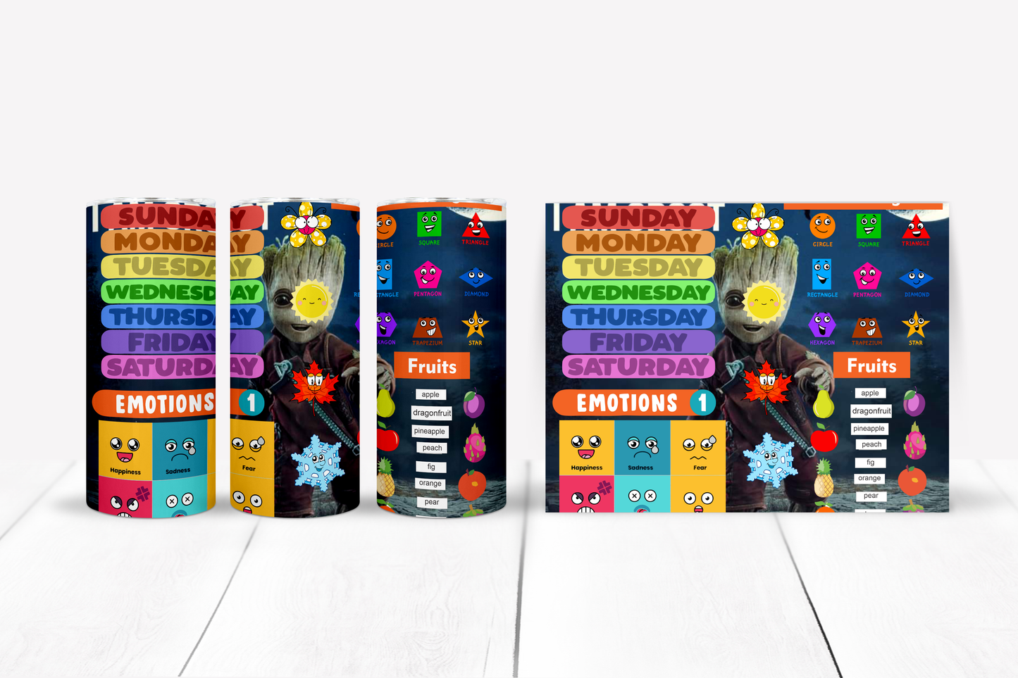 Learning Sublimation Kids 12/15 oz Tumbler/Sippy Cup Image Bundle