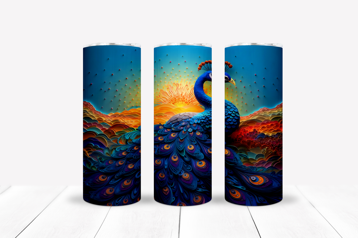 Peacock 20oz Sublimation Tumbler Image Bundle