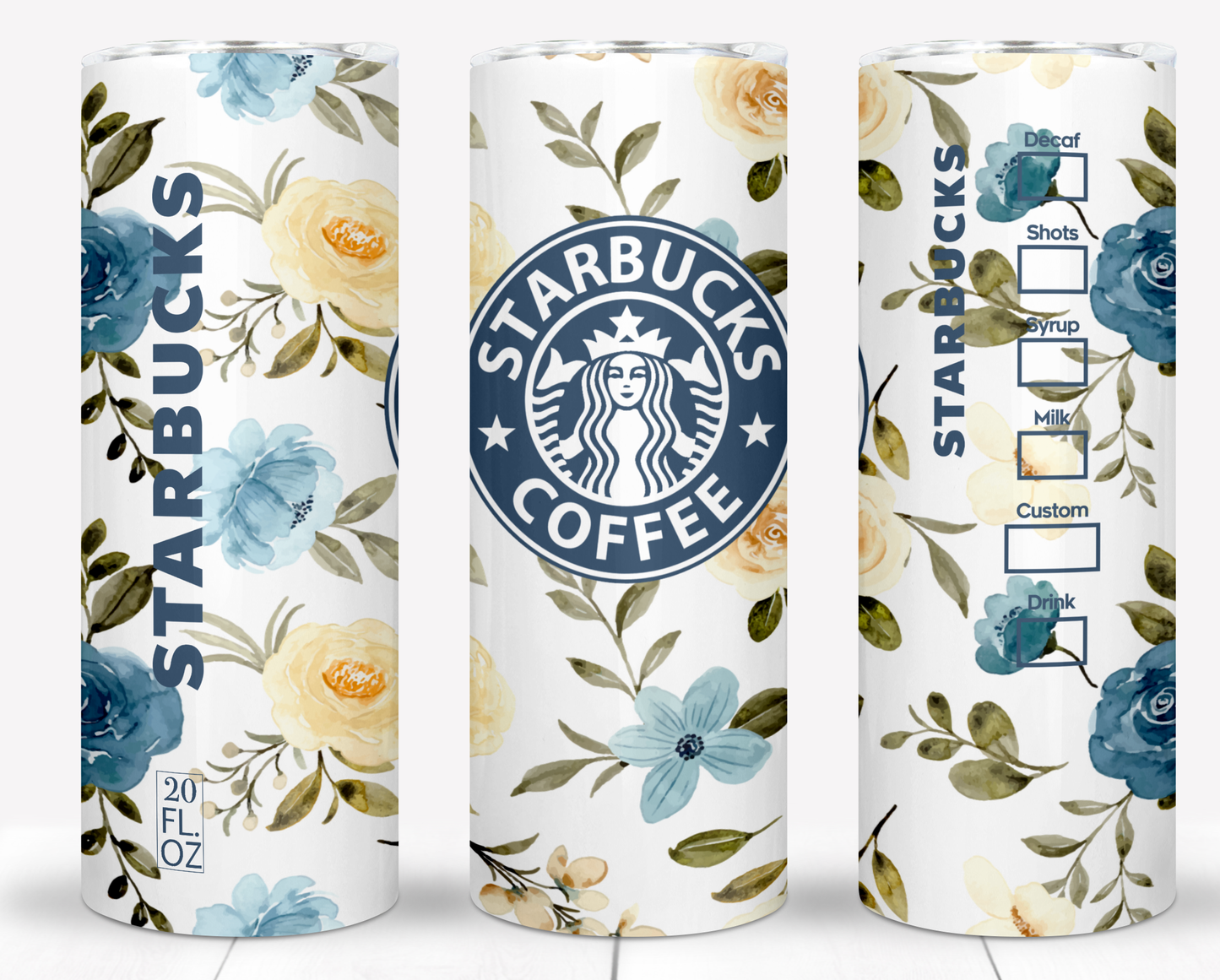 Floral Coffee Sublimation 20oz Tumbler Image