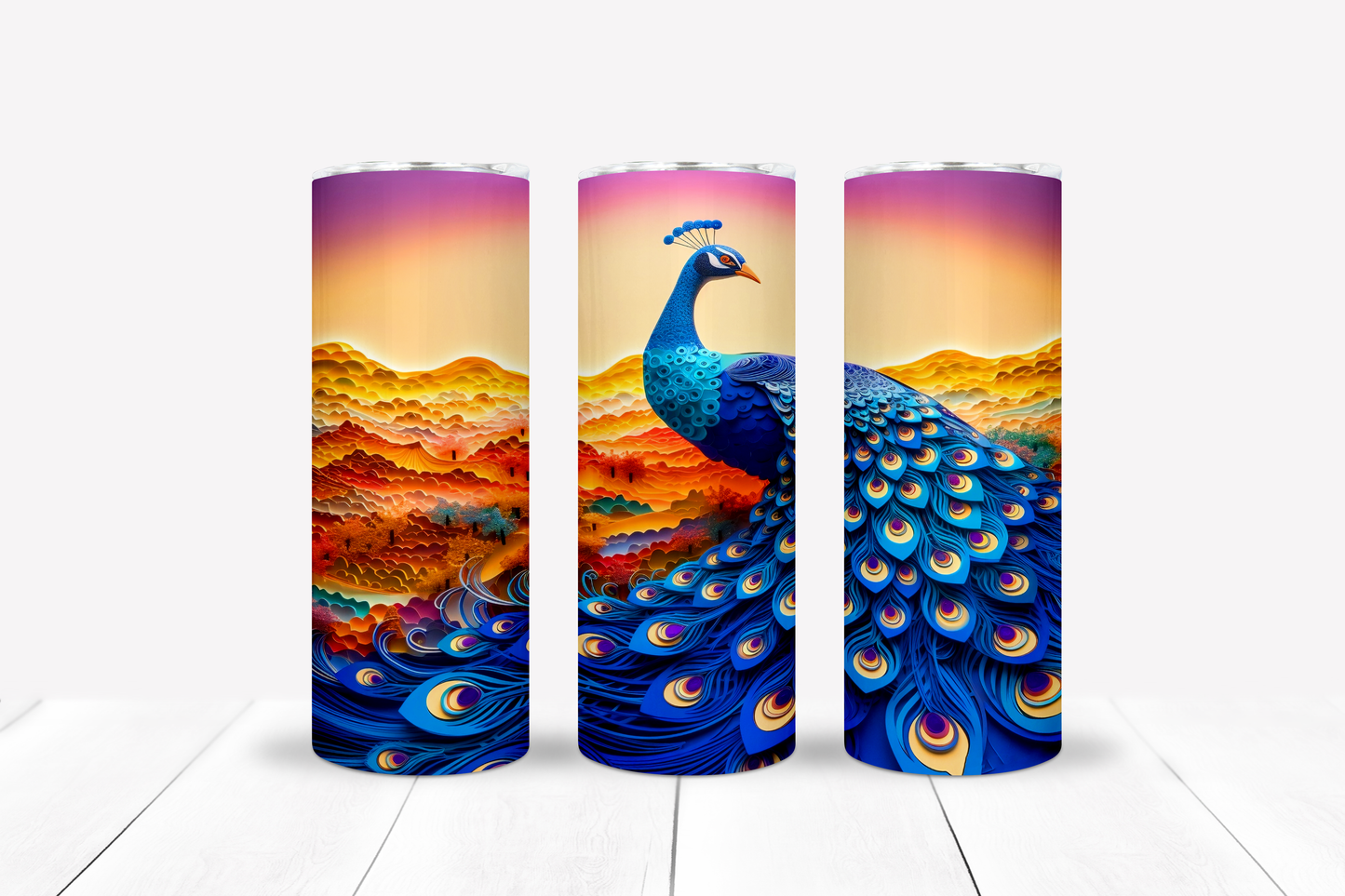 Peacock 20oz Sublimation Tumbler Image Bundle