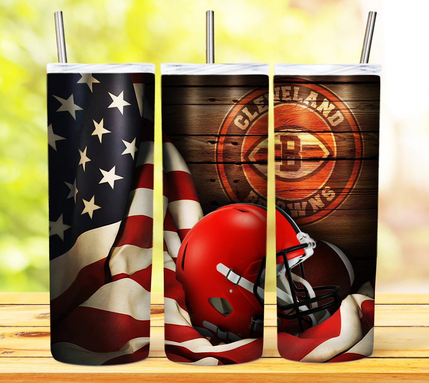 Football 20oz Sublimation Tumbler Image