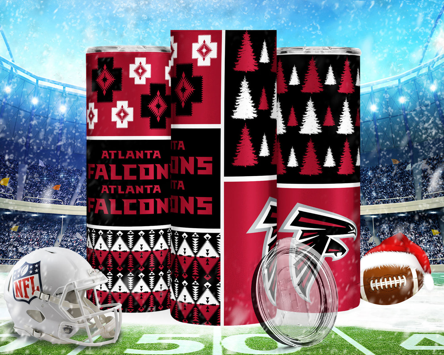 Christmas Football 20oz Sublimation Tumbler Image