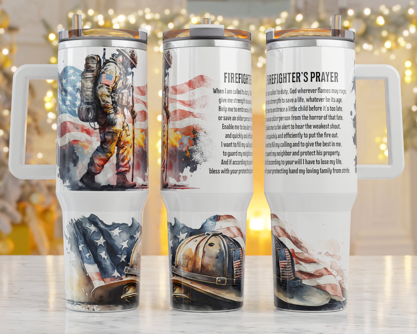 Firefighter Sublimation 40oz Tumbler Image