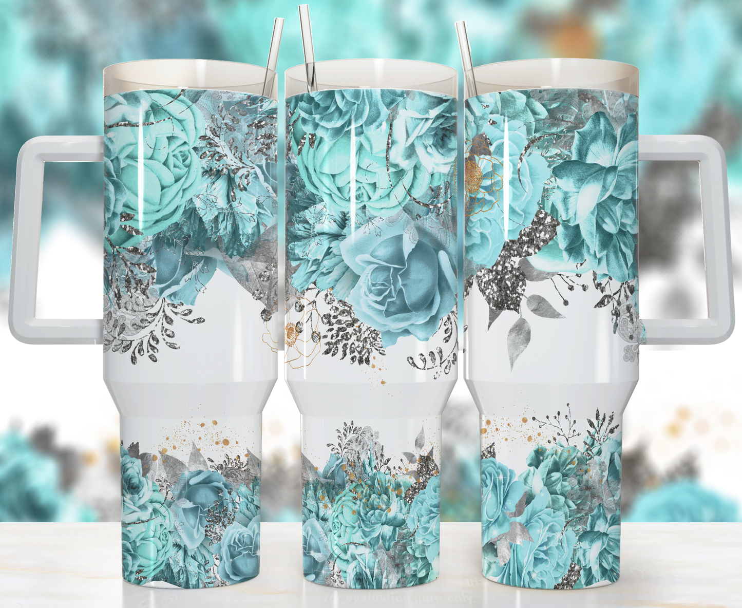 Floral 40oz Sublimation Tumbler Image