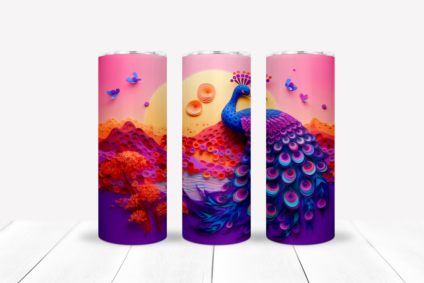 Peacock 20oz Sublimation Tumbler Image Bundle