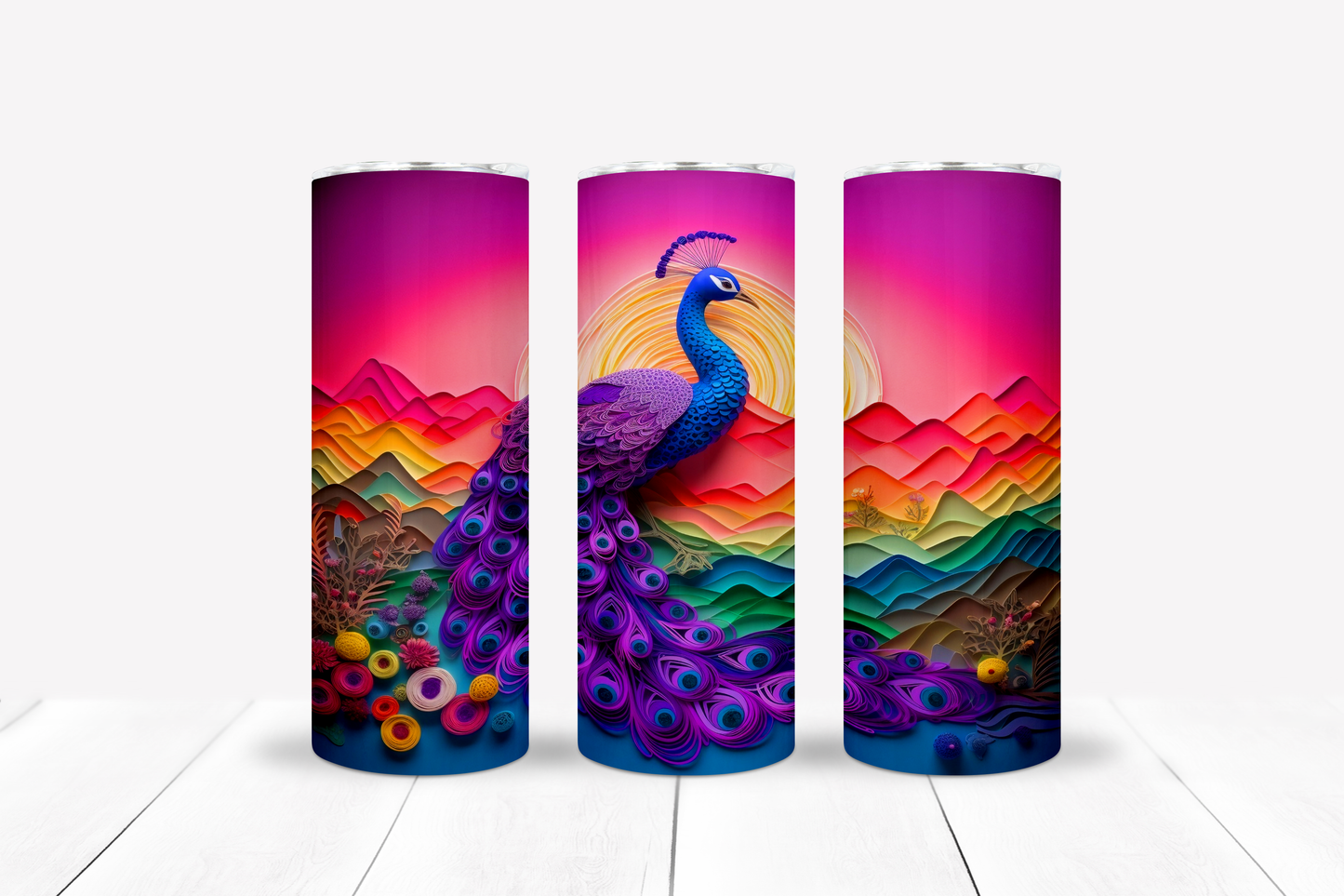 Peacock 20oz Sublimation Tumbler Image Bundle