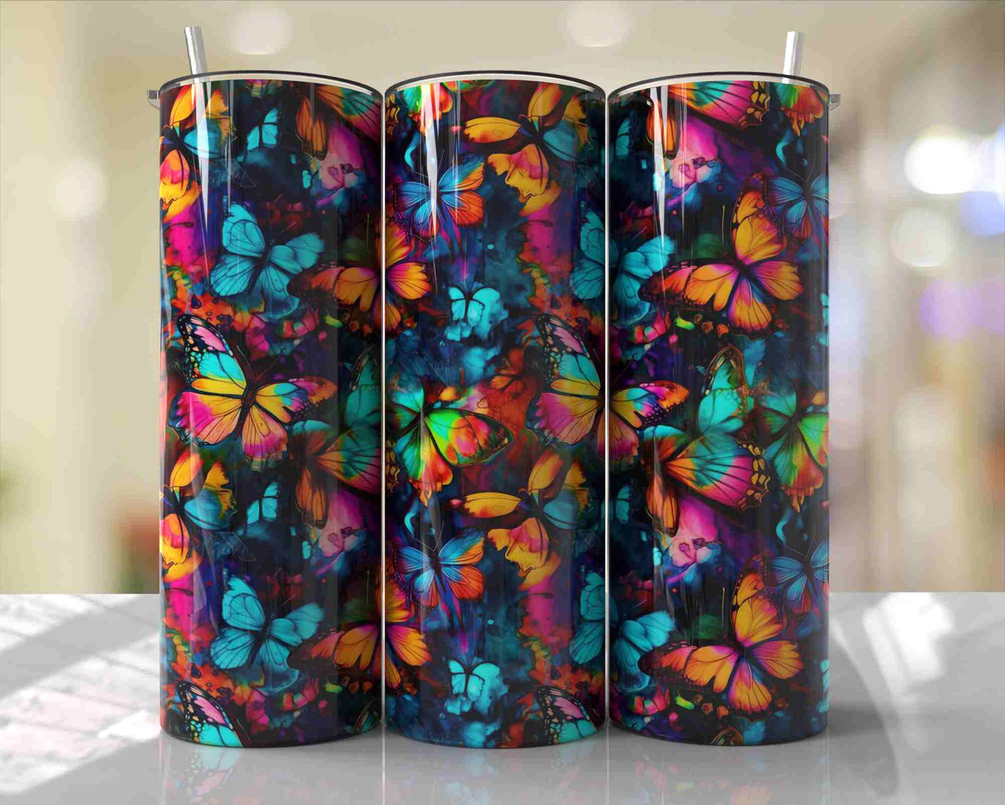 Butterflies 20oz Sublimation Tumbler Image