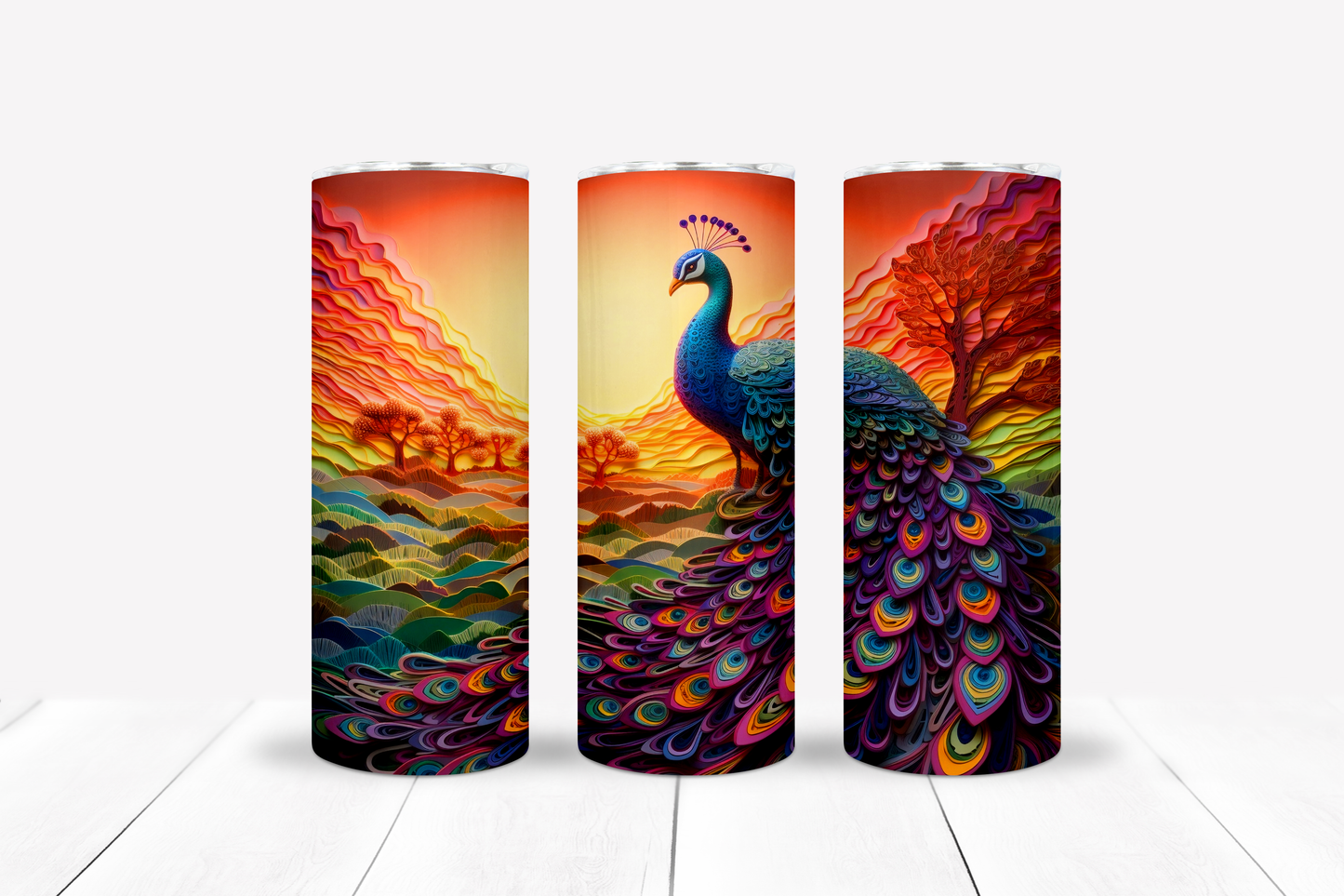 Peacock 20oz Sublimation Tumbler Image Bundle