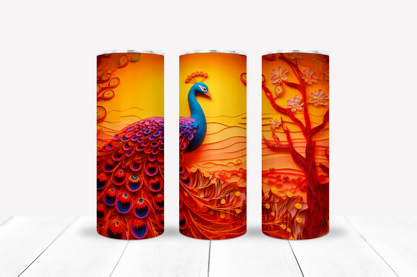 Peacock 20oz Sublimation Tumbler Image Bundle