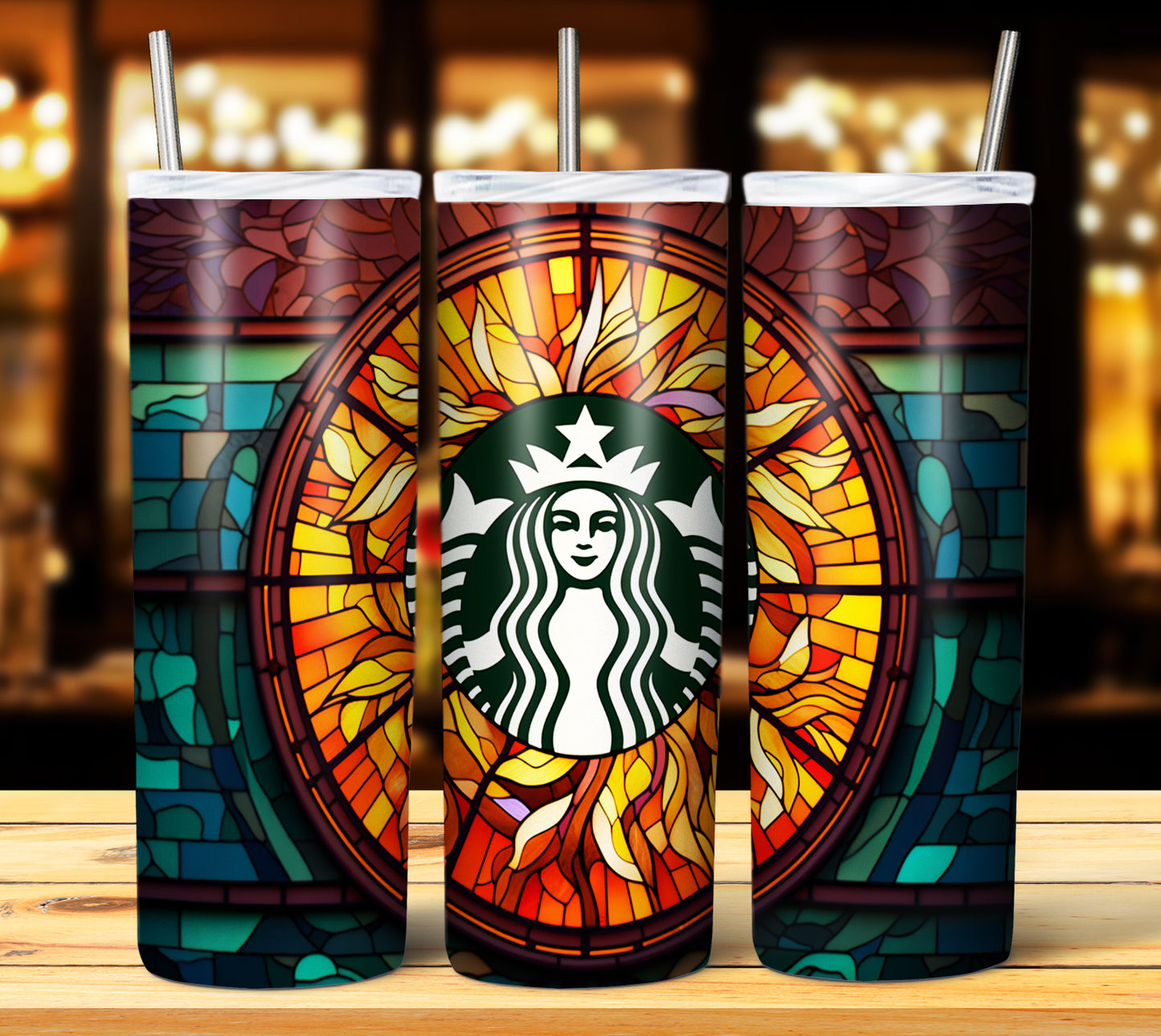 40+ Stain Glass Starbucks Sublimation 20oz Images Bundle