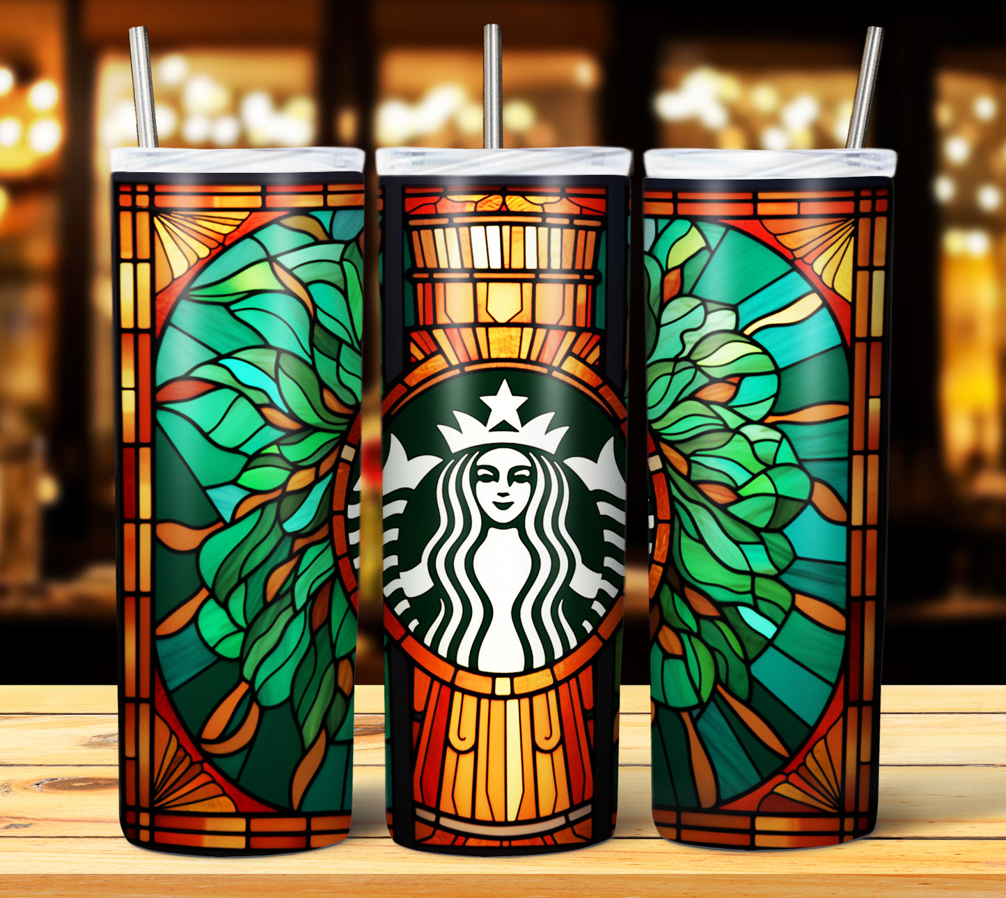 40+ Stain Glass Starbucks Sublimation 20oz Images Bundle