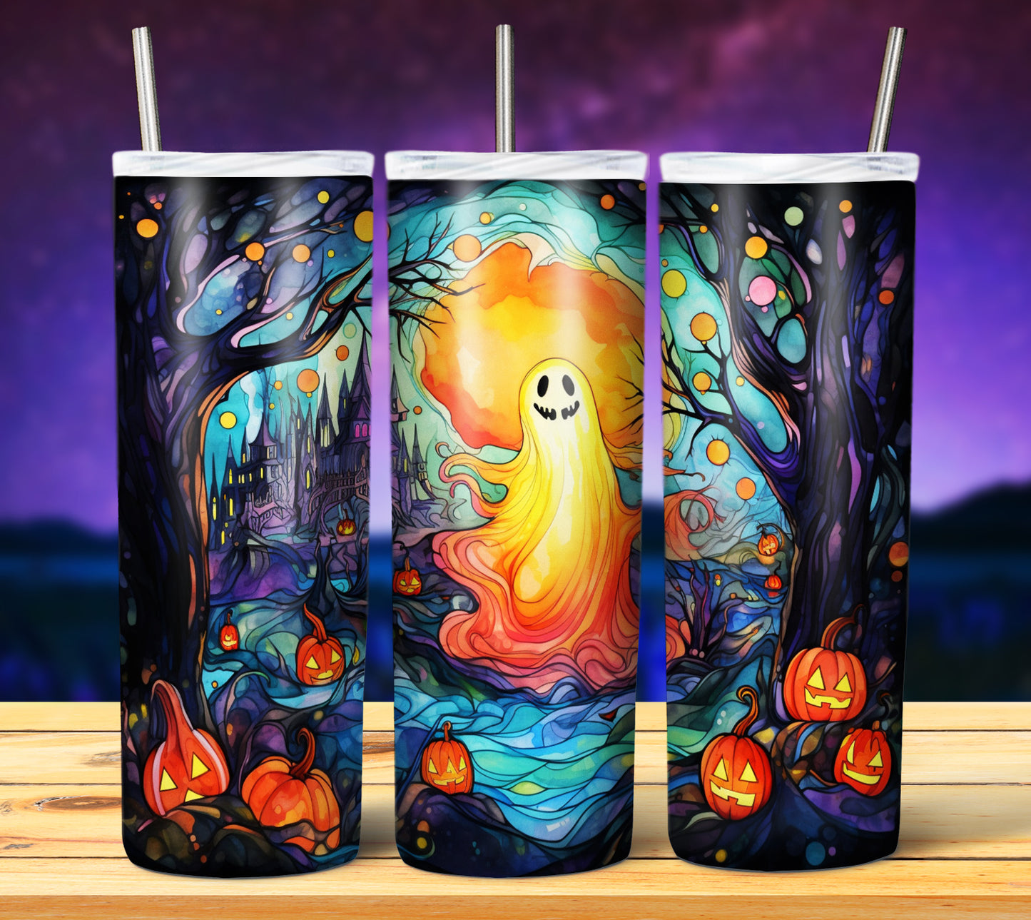 50 Watercolor Halloween Sublimation 20oz Images Bundle